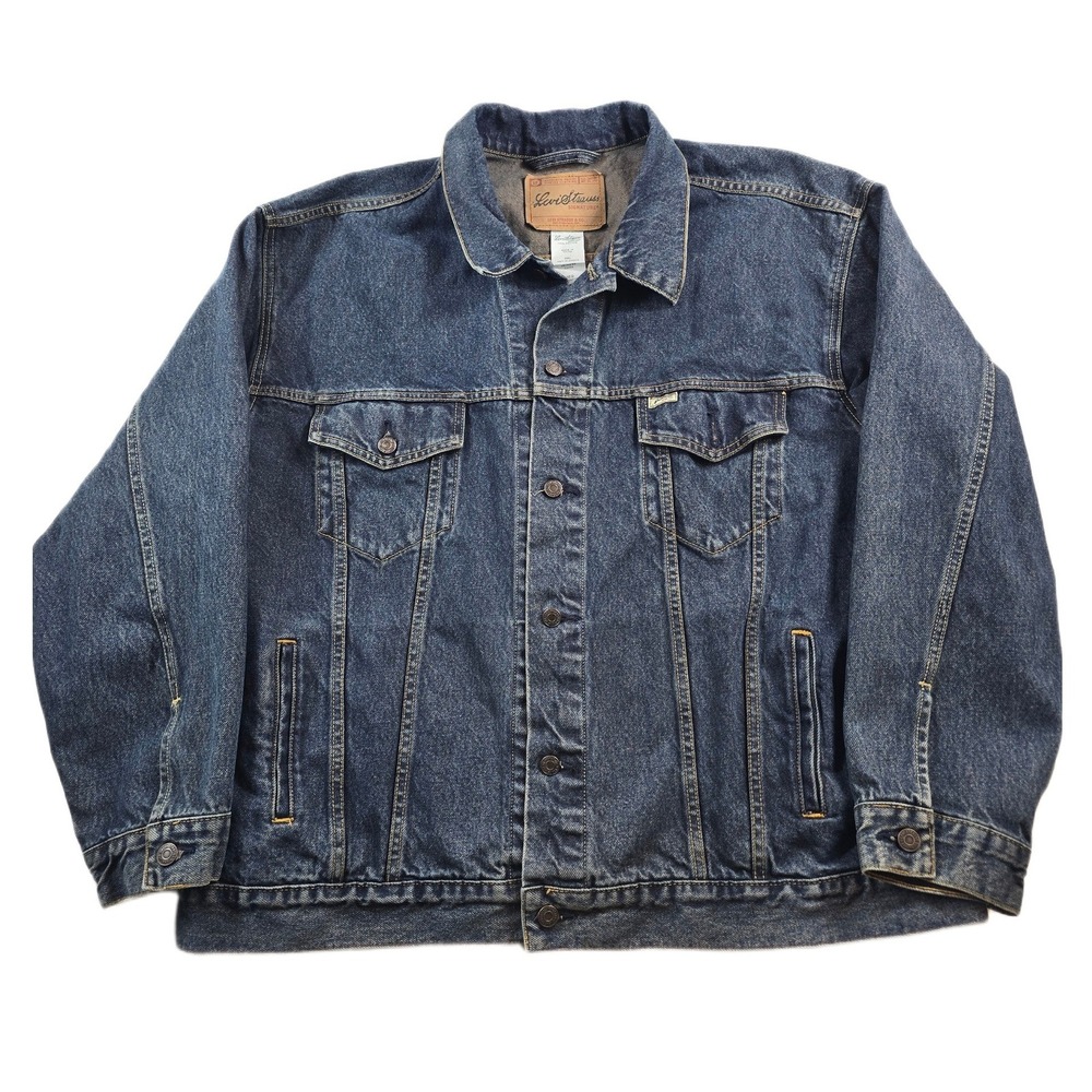Levi Strauss Signature Denim Jacket Mens 3XL Blue 100% Cotton Trucker Classic